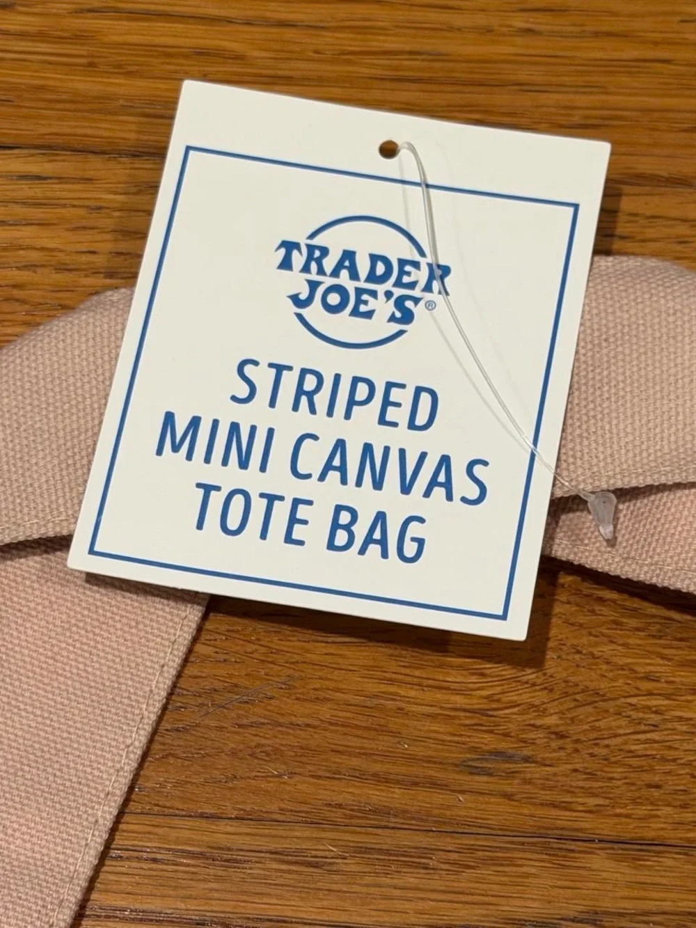 Trader Joe’s tan cream striped mini tote NWT